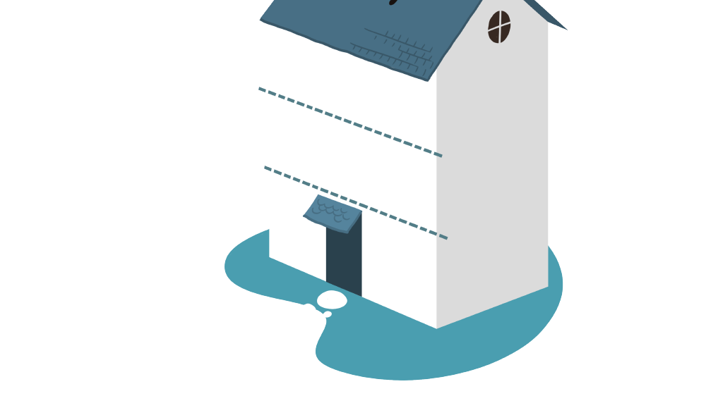 an illustration of a woman sitting on a house shouting