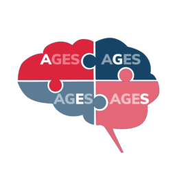 an infographic about ages in the shape of a brain