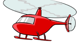a cartoon illustration of a red helicopter