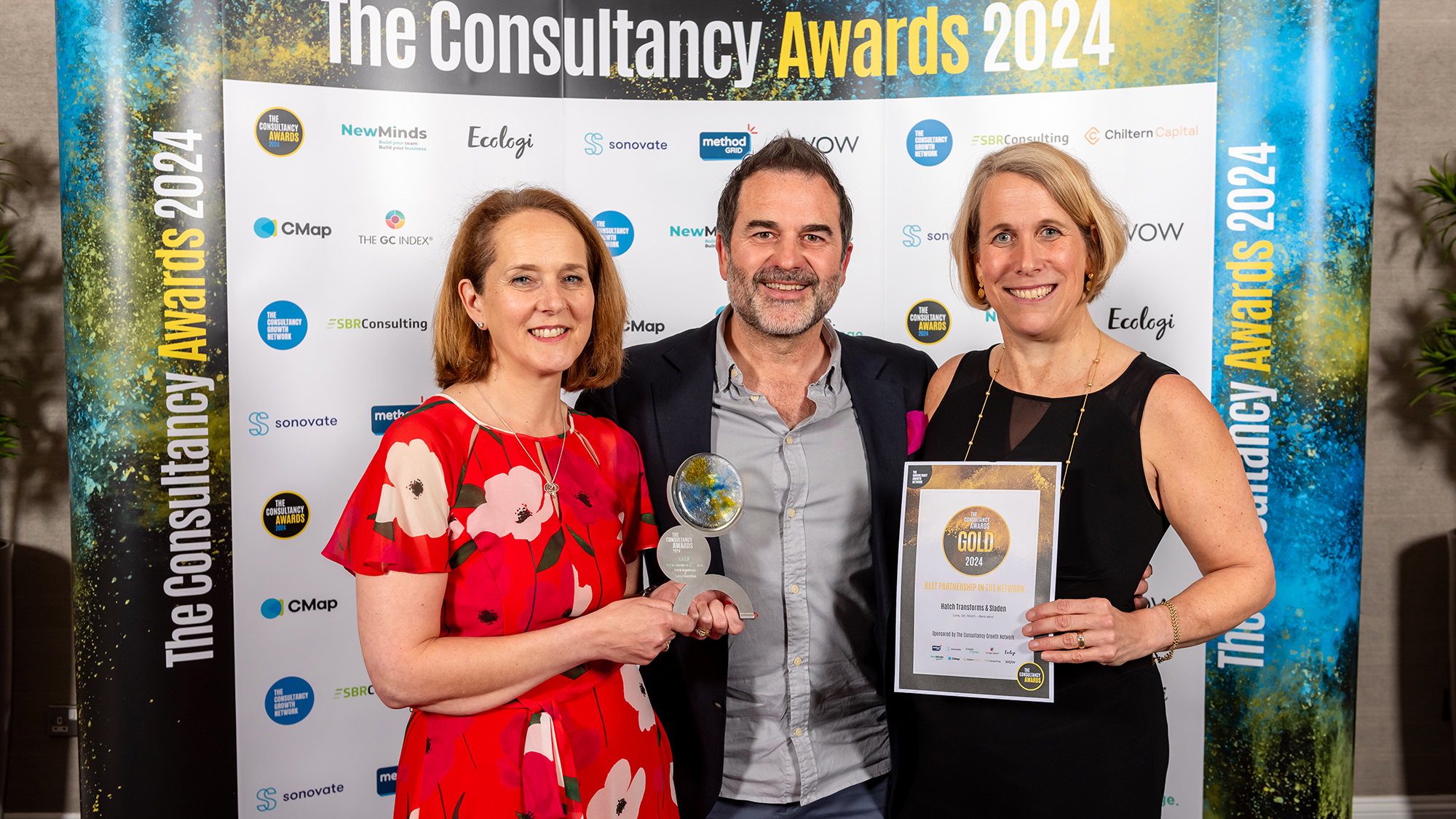 Sonja, Clare and Matt receiving award