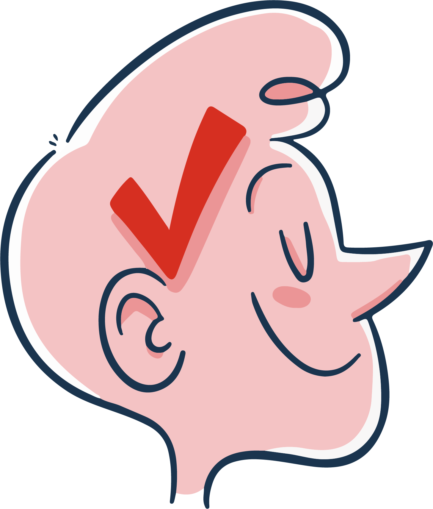 Visual of head with a tick