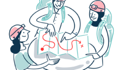 Illustration of Map with people