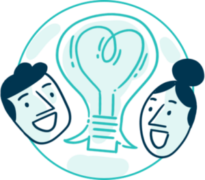 Visual connecting 2 people