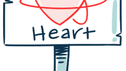 Illustration of a heart on a sign post